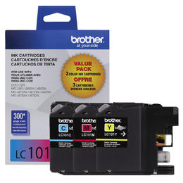 BROTHER INKJET LC101 3PK C/M/Y