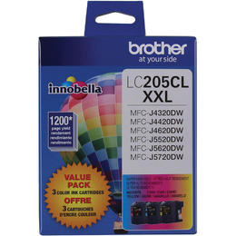 BROTHER INKJET LC205 SUPER HY 3PK C/M/Y