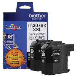 BROTHER INKJET LC207 SUPER HY 2PK BLACK