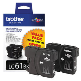 BROTHER INKJET LC61 2PK BLACK