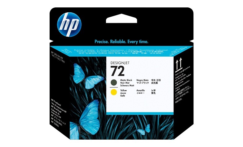 HP #72 MATTE BLK/YLW PRNTHD